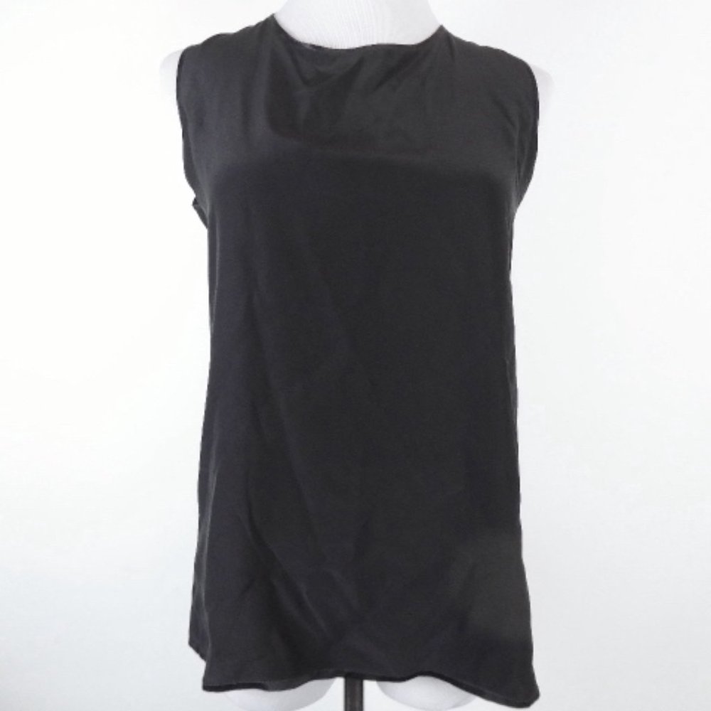PETER COHEN  black sleeveless Silk tank shell tunic top S